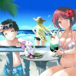 Pyra, Mythra And Rex At The Beach Featuring Gramps