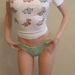 Showing Off My Dinosaur Shirt And My Petite Body This Morning