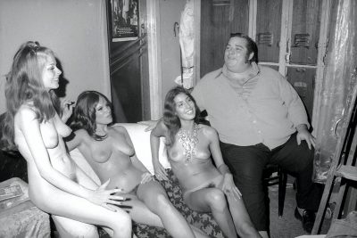 ‘Big’ Davey Rosenberg Sits With Three Unidentified Dancers Backstage At The Condor Club, San Francisco, August 1972