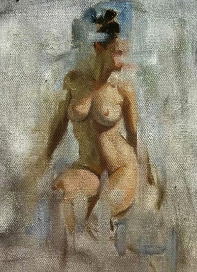 Blurred Figure, Me, Oils, 2022