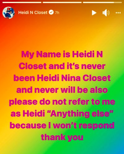 Heidi Demands You Respect Her Name