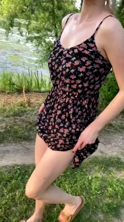 Sundresses Are Just Perfect For Outdoor Flashing!